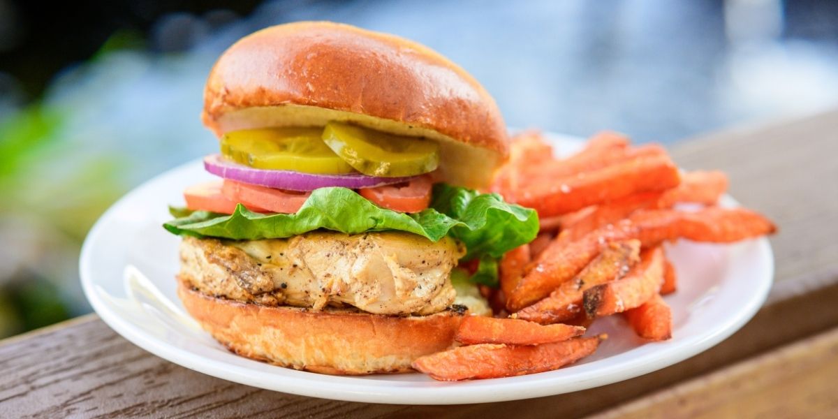 This grilled chicken sandwich is fabulous paired with sweet potato fries.
