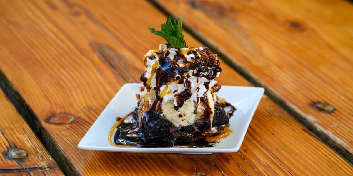 Try a brownie sundae with a scoop of ice cream.