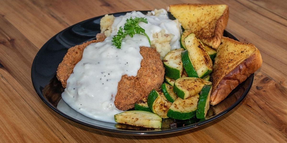 Chicken fried steak is a wonderful dinner meal.