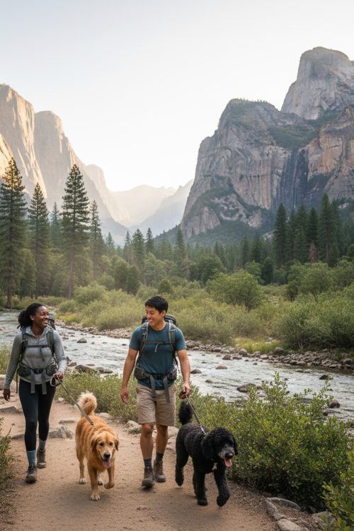 Walking in the canyon with dogs on leash is allowed in certain areas.